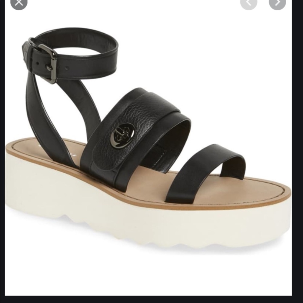 Coach Platt Black Platform Sandals!!